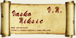 Vasko Mikšić vizit kartica
